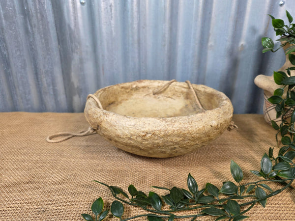 Vintage Rustic Wabi Sabi Paper Mache Bowl Dish