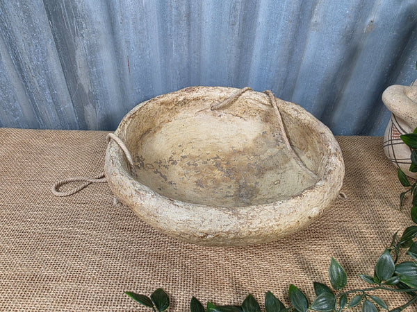 Vintage Rustic Wabi Sabi Paper Mache Bowl Dish