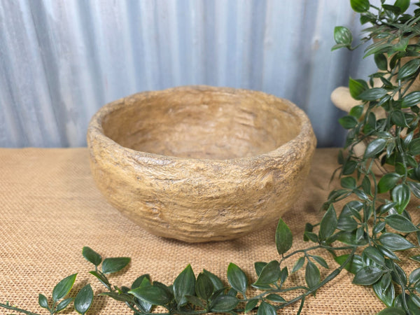 Vintage Rustic Wabi Sabi Paper Mache Bowl Dish