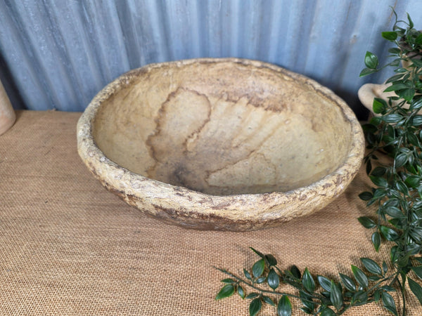Vintage Rustic Wabi Sabi Paper Mache Bowl Dish