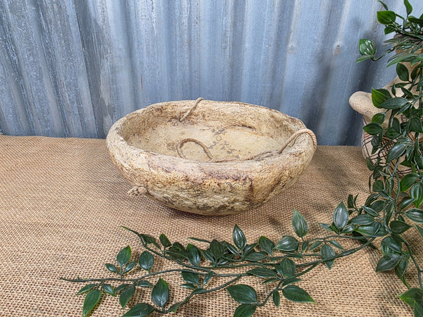 Vintage Rustic Wabi Sabi Paper Mache Bowl Dish