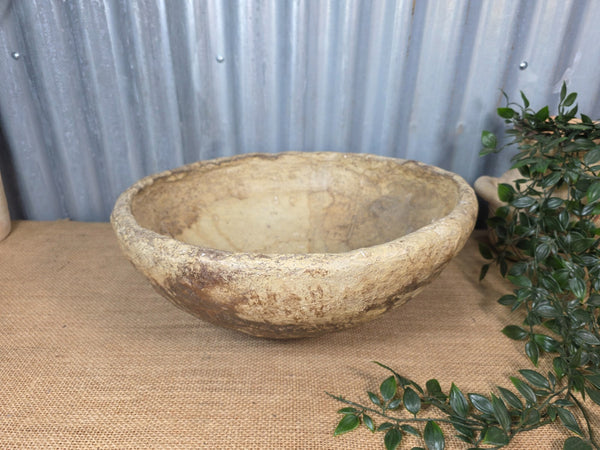 Vintage Rustic Wabi Sabi Paper Mache Bowl Dish