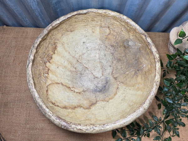 Vintage Rustic Wabi Sabi Paper Mache Bowl Dish