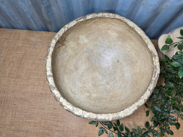 Vintage Rustic Wabi Sabi Paper Mache Bowl Dish