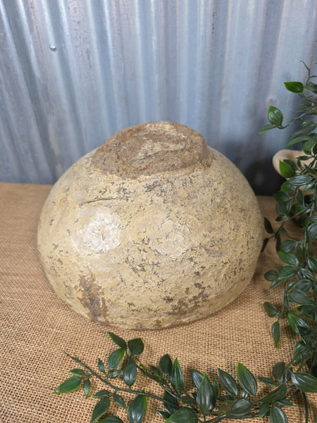 Vintage Rustic Wabi Sabi Paper Mache Bowl Dish