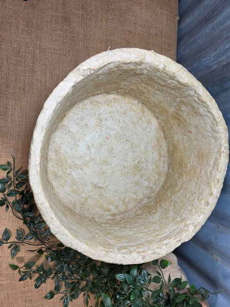Vintage Rustic Wabi Sabi Paper Mache Bowl Dish