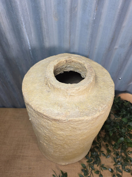 Vintage Rustic Wabi Sabi Paper Mache Dry Flower Vase
