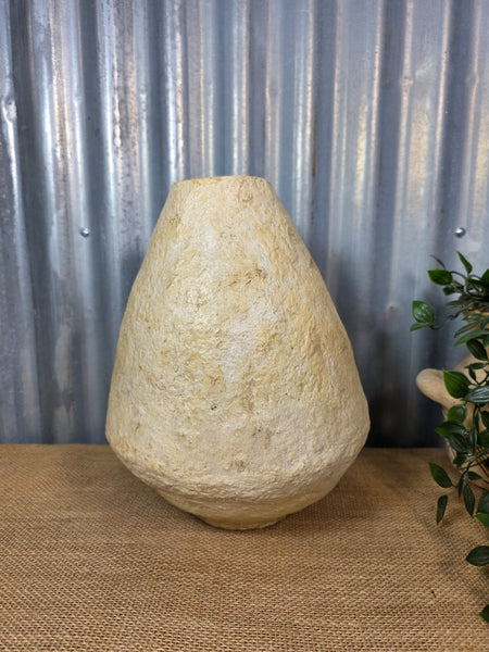 Vintage Rustic Wabi Sabi Paper Mache Dry Flower Vase