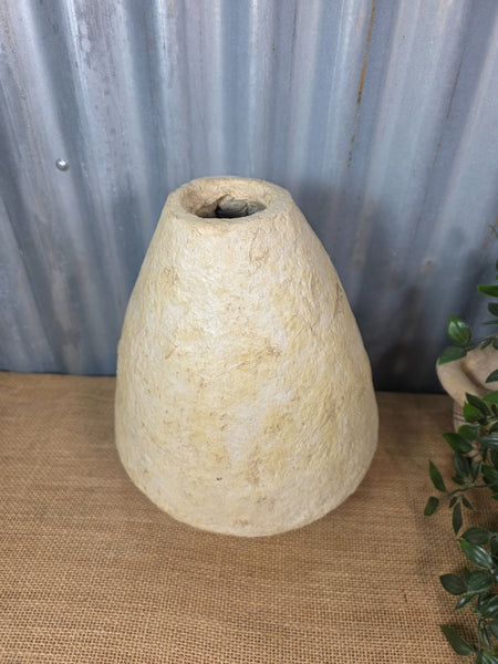 Vintage Rustic Wabi Sabi Paper Mache Dry Flower Vase
