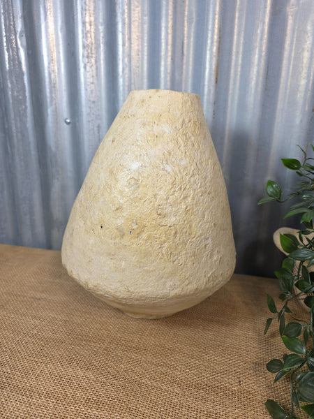 Vintage Rustic Wabi Sabi Paper Mache Dry Flower Vase