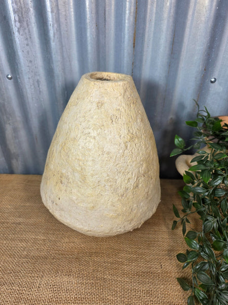 Vintage Rustic Wabi Sabi Paper Mache Dry Flower Vase