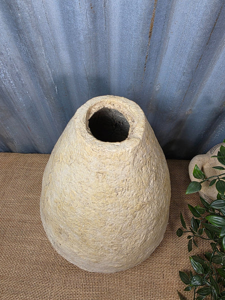 Vintage Rustic Wabi Sabi Paper Mache Dry Flower Vase