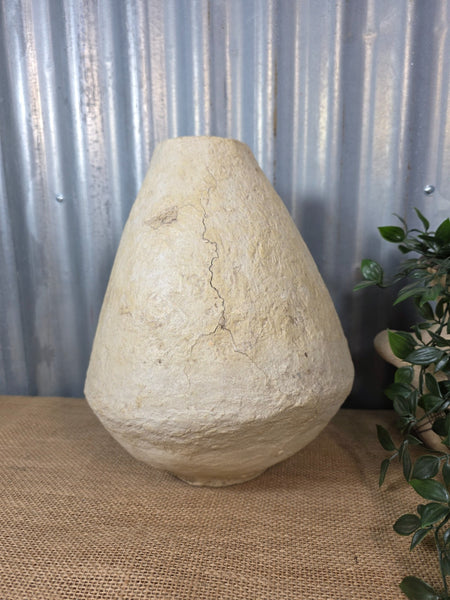 Vintage Rustic Wabi Sabi Paper Mache Dry Flower Vase
