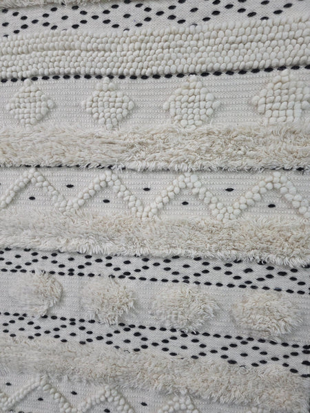 Large Hand Made Bohemian Boho Moroccan Berber Style 4ft  6ft Wool And Cotton Rug