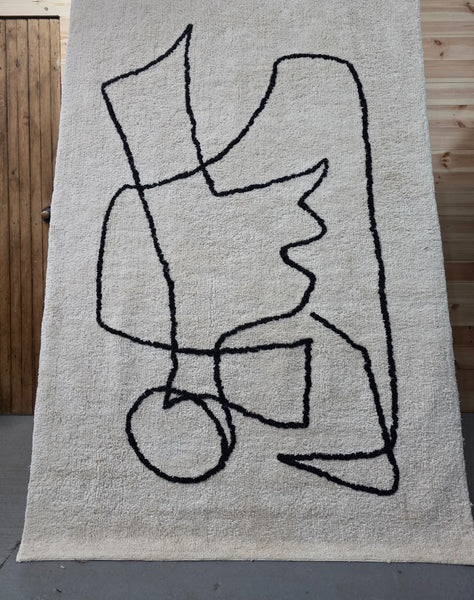 Large Hand Made Bohemian Boho Moroccan Berber Style 4ft  6ft Wool And Cotton Rug
