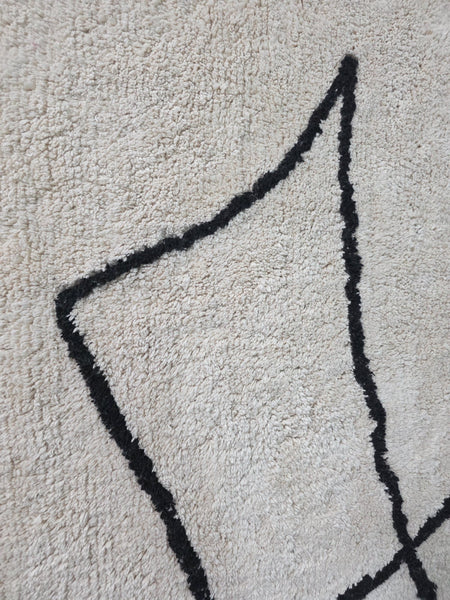 Large Hand Made Bohemian Boho Moroccan Berber Style 4ft  6ft Wool And Cotton Rug