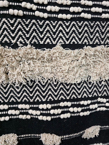 Large Hand Made Bohemian Boho Moroccan Berber Style 4ft  6ft Wool And Cotton Rug