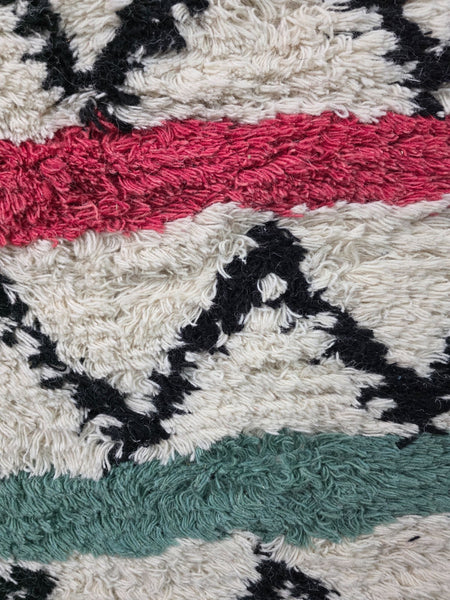 Large Hand Made Bohemian Boho Moroccan Berber Style 4ft  6ft Wool And Cotton Rug