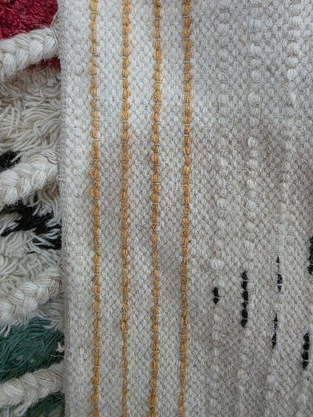 Large Hand Made Bohemian Boho Moroccan Berber Style 4ft  6ft Wool And Cotton Rug