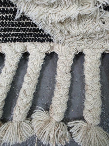 Large Hand Made Bohemian Boho Moroccan Berber Style 4ft  6ft Wool And Cotton Rug