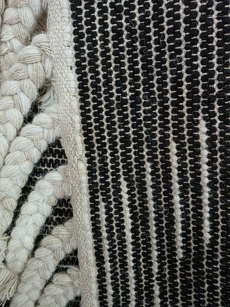 Large Hand Made Bohemian Boho Moroccan Berber Style 4ft  6ft Wool And Cotton Rug
