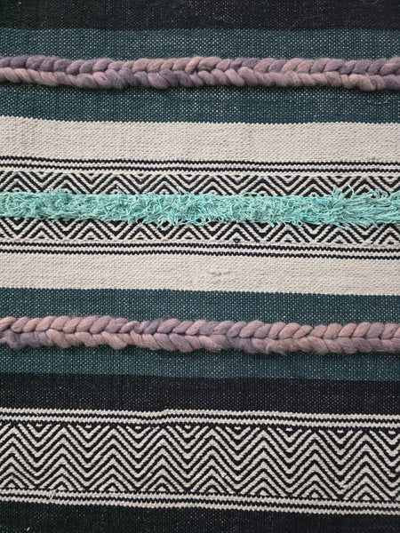 Large Hand Made Bohemian Boho Moroccan Berber Style 4ft  6ft Wool And Cotton Rug