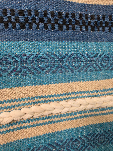 Large Hand Made Bohemian Boho Moroccan Berber Style 4ft  6ft Wool And Cotton Rug