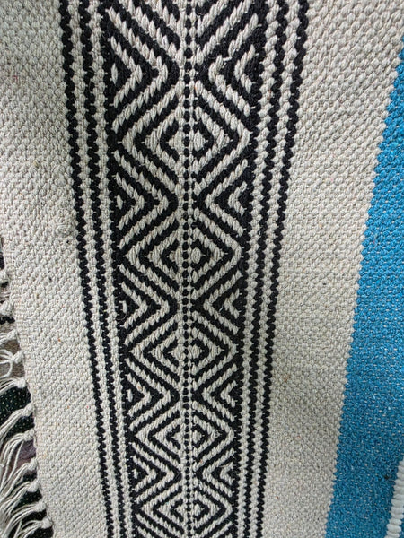 Large Hand Made Bohemian Boho Moroccan Berber Style 4ft  6ft Wool And Cotton Rug