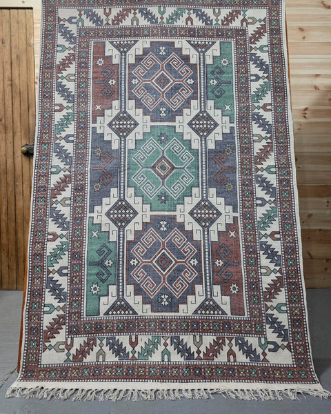 Large Hand Made Bohemian Boho Turkish Style Kilim 4ft  6ft Cotton Rug