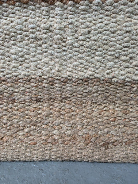 Large 6ft x 4ft Hand Woven Striped Jute Rug