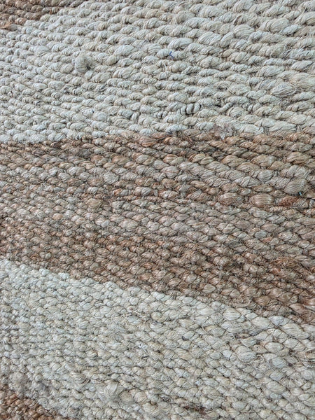 Large 6ft x 4ft Hand Woven Striped Jute Rug