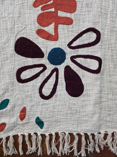 Large 100% Cotton Hand Woven Boho Bohemian Tufted Throw
