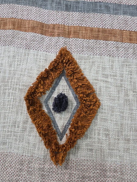 Large 100% Cotton Hand Woven Boho Bohemian Tufted Throw