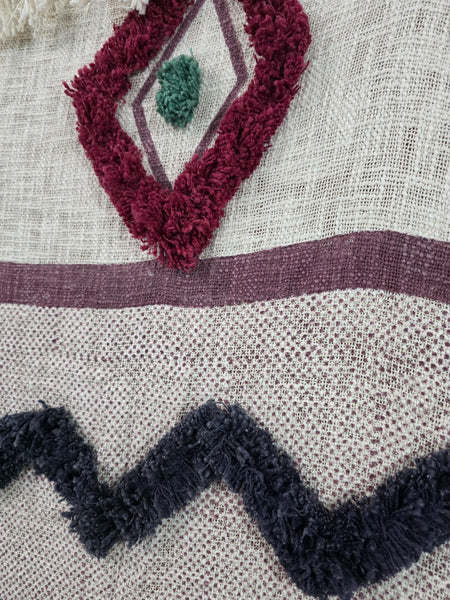 Large 100% Cotton Hand Woven Boho Bohemian Tufted Throw