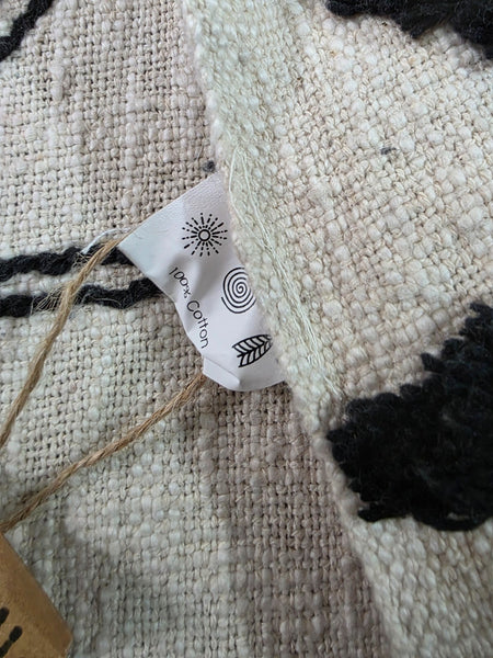 Large 100% Cotton Hand Woven Boho Bohemian Tufted Throw