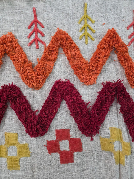 Large 100% Cotton Hand Woven Boho Bohemian Tufted Throw