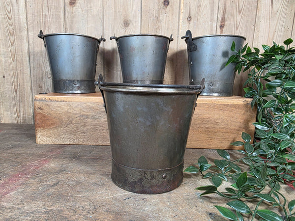 Vintage Rustic Galvanised Mini Bucket Herb Planter Utensils Condiments