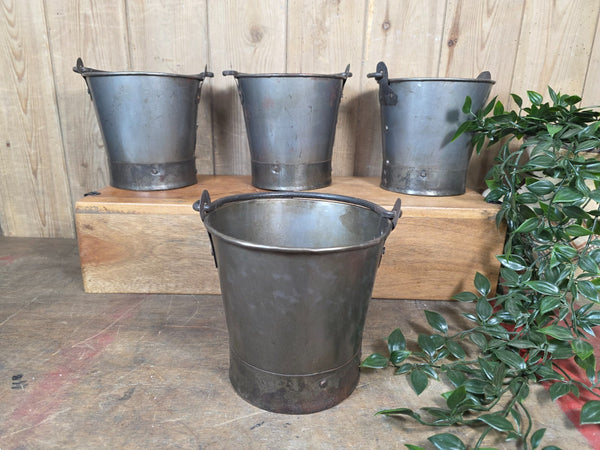 Vintage Rustic Galvanised Mini Bucket Herb Planter Utensils Condiments