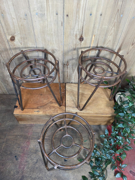 Rustic Reclaimed Heavy Duty Metal Iron Plant Pot Stand
