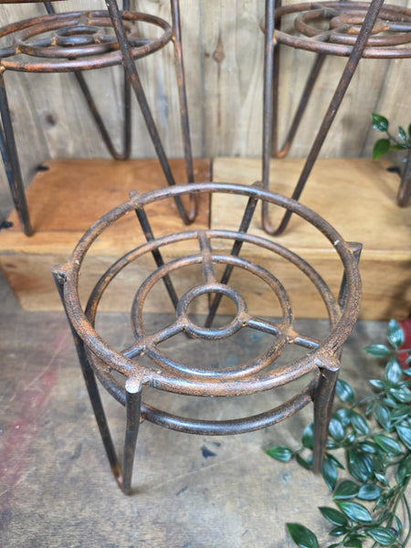 Rustic Reclaimed Heavy Duty Metal Iron Plant Pot Stand