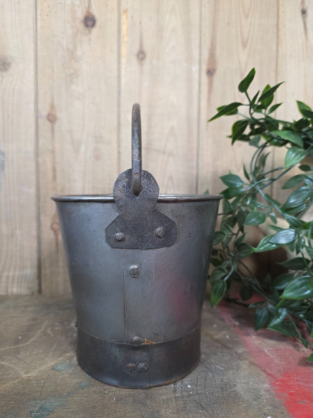 Vintage Rustic Galvanised Mini Bucket Herb Planter Utensils Condiments