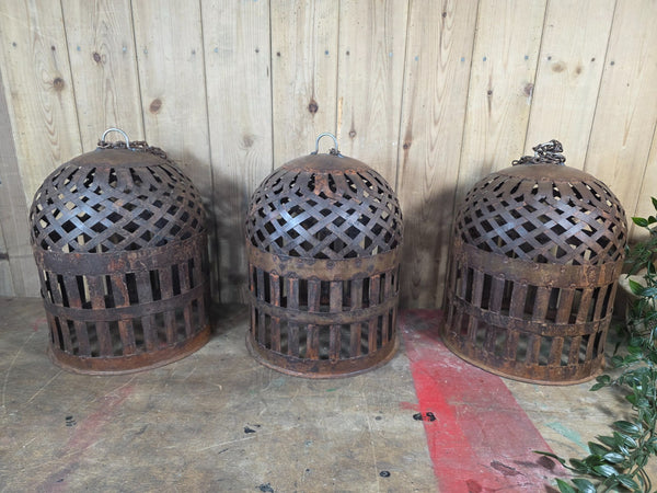 Rustic Reclaimed Industrial Hand Made Riveted Metal Lattice Pendant Light Shade