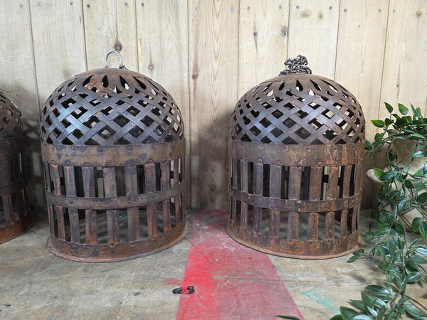 Rustic Reclaimed Industrial Hand Made Riveted Metal Lattice Pendant Light Shade