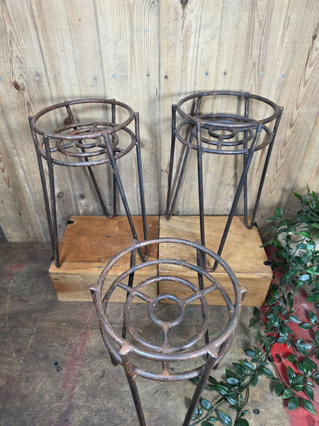 Rustic Reclaimed Heavy Duty Metal Iron Plant Pot Stand