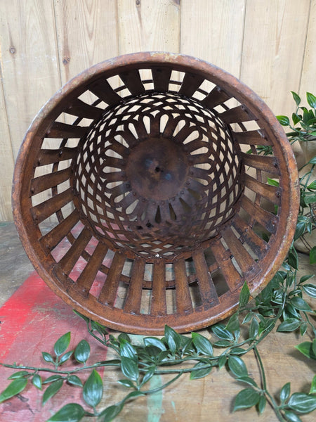 Rustic Reclaimed Industrial Hand Made Riveted Metal Lattice Pendant Light Shade