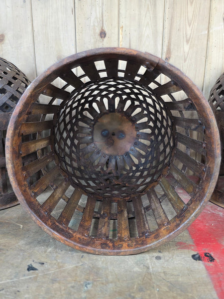 Rustic Reclaimed Industrial Hand Made Riveted Metal Lattice Pendant Light Shade