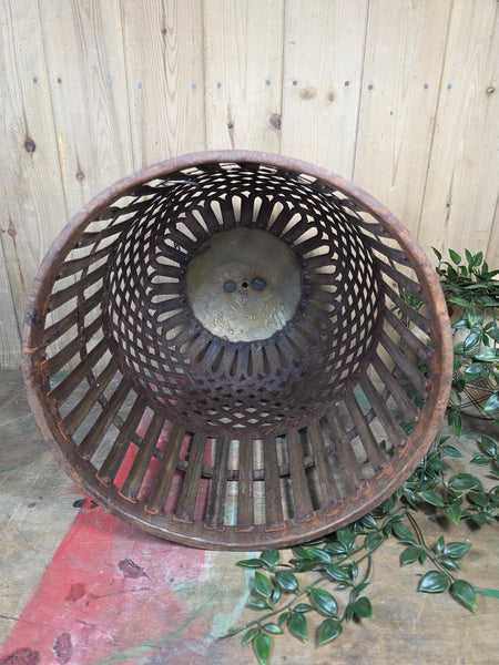 Rustic Reclaimed Industrial Riveted Metal Lattice Bird Cage Pendant Light Shade
