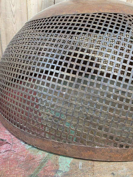 Large Rustic Industrial Reclaimed Metal Riveted Ceiling Pendant Light Shade