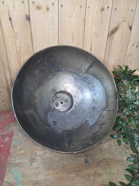 Large Rustic Industrial Reclaimed Metal Riveted Ceiling Pendant Light Shade