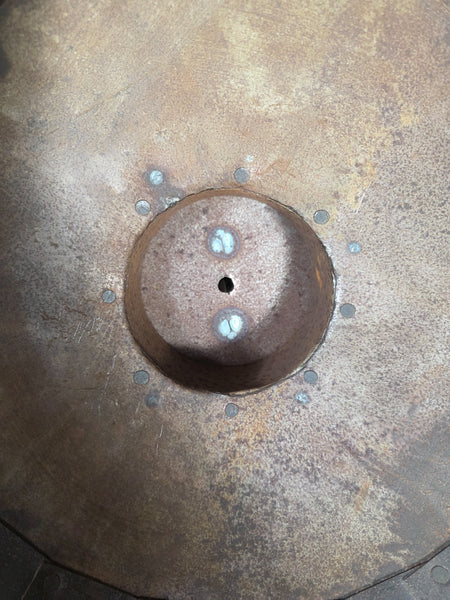 Large Rustic Industrial Reclaimed Metal Riveted Ceiling Pendant Light Shade